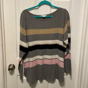 Long sleeve stripped sweater - 1x